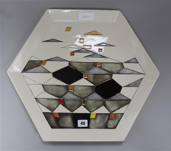 A Moorcroft Designconsort hexagonal wall plaque